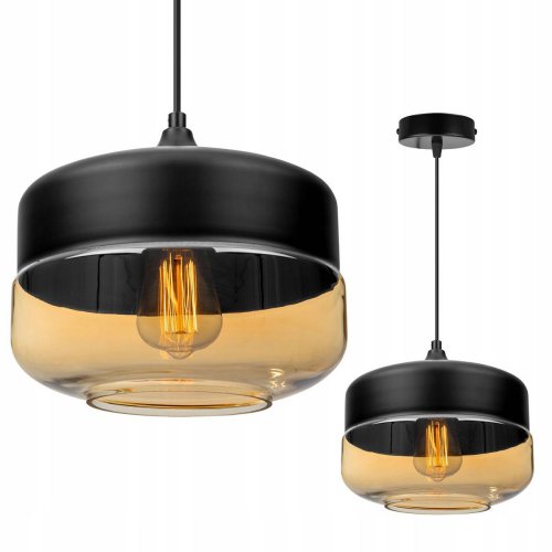 OUTLET -10% Nowoczesna Lampa Wisząca ze Szklanym Kloszem Retro