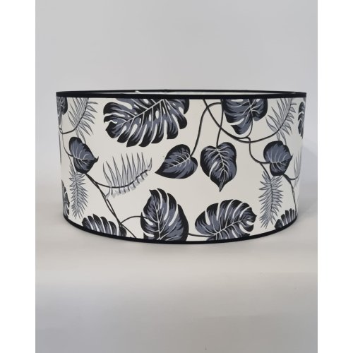 OUTLET -50% Lampa Wisząca Sufitowa Abażur Wzór Szare liście Regulacja