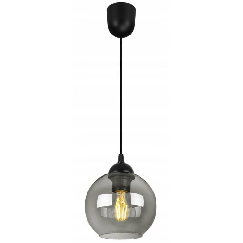 OUTLET -10% Nowoczesna Regulowana Lampa Wisząca Kulisty Szklany Klosz Grafitowy