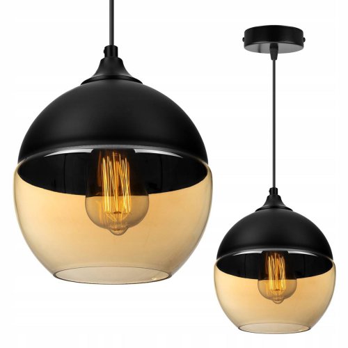 OUTLET -15% Nowoczesna Lampa Wisząca ze Szklanym Kloszem