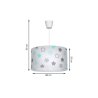 OUTLET -30% Lampa Wisząca Dziecięca Abażur Wzór Gwiazdki na Białym tle