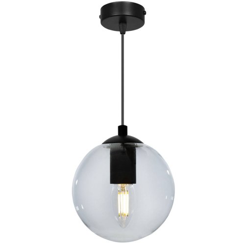 OUTLET -20% Nowoczesna Regulowana Lampa Wisząca w Stylu Loft ze Szklanym Kloszem Bezbarwnym
