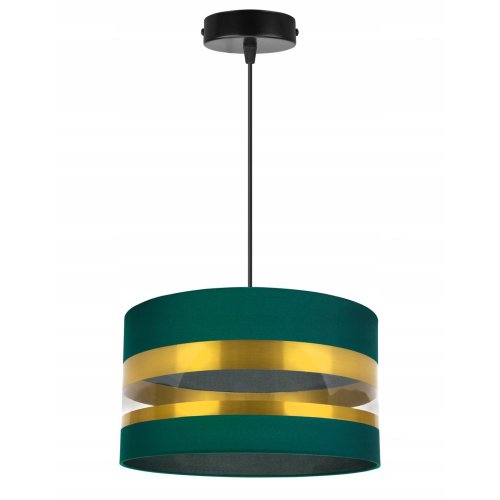OUTLET -30% Nowoczesna Wisząca Lampa Regulowana Zielona ze Złotym Detalem