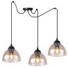 Lampa sufitowa VENICE, wisząca, potrójny żyrandol typu pająk, miodowe szkło, loft, nad stół