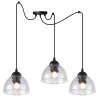 Lampa wisząca VENICE, sufitowa, potrójna, czarny pająk loft, do kuchni, salonu, pokoju, szklany
