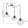 Lampa wisząca VENICE, sufitowa, potrójna, czarny pająk loft, do kuchni, salonu, pokoju, szklany