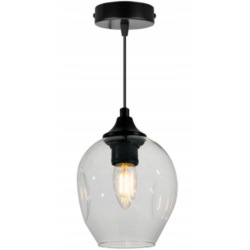 OUTET -10% Loftowa Lampa Wisząca ze Szklanym Kloszem Bezbarwnym