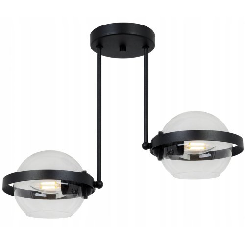 OUTLET -30% Wisząca Industrialna Lampa Ze Szklanymi Kloszami