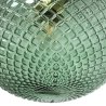 Lampa wisząca CANNES, pojedyncza, kryształowa szklana kula, zielona, złote dodatki, elegancka