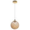 Lampa wisząca CANNES, sufitowa, żyrandol glamour, pojedyncza miodowa kula, kryształ, 15cm