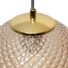 Lampa wisząca CANNES, sufitowa, żyrandol glamour, pojedyncza miodowa kula, kryształ, 15cm