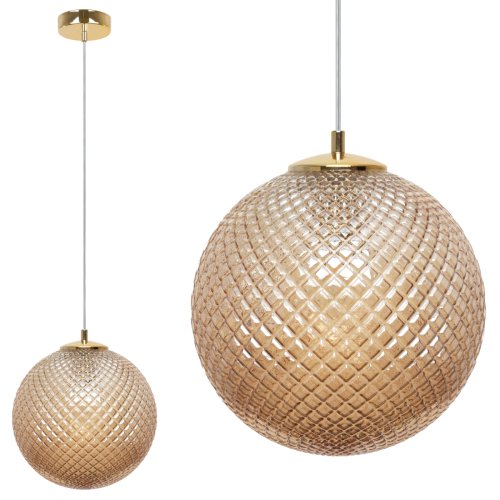 Lampa wisząca CANNES, pojedyncza kula, kryształowy żyrandol do kuchni, jadalni, salonu, łazienki