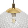 Lampa wisząca CANNES, sufitowa, pojedyncza, bezbarwna kula kryształ, złota podsufitka, glamour