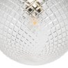 Lampa wisząca CANNES, sufitowa, przezroczysta kryształowa kula glamour, złote akcenty, 20cm