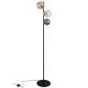 Lampa stojąca podłogowa SIENA, czarno-złota konstrukcja, kolorowe klosze kule, loft, potrójna