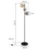 Lampa stojąca podłogowa SIENA, czarno-złota konstrukcja, kolorowe klosze kule, loft, potrójna