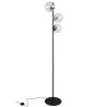 Lampa stojąca podłogowa SIENA, czarna-chrom, przezroczyste szklane kule, loft, molekularna