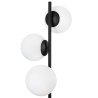 Lampa stojąca podłogowa SIENA, do salonu, sypialni, czarna, białe szklane kule, potrójna, E14