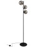 Lampa stojąca podłogowa SIENA, czarna, grafitowe szkło, potrójna, loft, do salonu, pokoju, sypialni