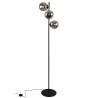 Lampa stojąca podłogowa SIENA, czarna, grafitowe szkło, potrójna, loft, do salonu, pokoju, sypialni