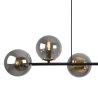 Lampa wisząca SIENA, sufitowa, żyrandol do kuchni i salonu, czarno-złoty, grafitowe kule loft, 6xE14
