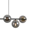 Lampa wisząca SIENA, sufitowa, żyrandol do kuchni i salonu, czarno-złoty, grafitowe kule loft, 6xE14
