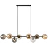 Lampa sufitowa SIENA, wisząca, czarny żyrandol ze złotymi akcentami, szklane kule, nowoczesny, loft