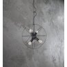 Lampa Loft Okrągły Klosz Grafit z Brokatem na Szarym Tle