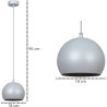 OUTLET -30% Nowoczesna Lampa Wisząca Kula Ball Jasnoszary