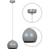 OUTLET -30% Nowoczesna Lampa Wisząca Kula Ball Szara