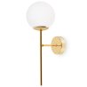 Kinkiet ścienny SIENA, złota lampa w stylu loft, biała szklana kula, do kuchni, salonu, łazienki, pojedyncza