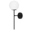 Lampa ścienna typu kinkiet, SIENA, czarna, dodatki chrom, biała kula, loft, nowoczesna, do salonu, jadalni