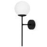 Czarny kinkiet ścienny SIENA, lampa loft z białym kulistym kloszem, do łazienki, kuchni, pokoju, salonu, 1xE14