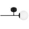 Czarny kinkiet ścienny SIENA, lampa loft z białym kulistym kloszem, do łazienki, kuchni, pokoju, salonu, 1xE14
