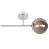 Kinkiet ścienny SIENA, lampa chrom do łazienki, salonu, kuchni, grafitowa szklana kula, nowoczesna, 1xE14