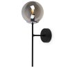 Kinkiet ścienny SIENA, czarny plafon loft z chromowanymi akcentami, grafitowa szklana kula, gwint E14