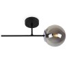 Kinkiet ścienny SIENA, czarny plafon loft z chromowanymi akcentami, grafitowa szklana kula, gwint E14