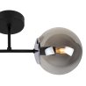 Kinkiet ścienny SIENA, czarny plafon loft z chromowanymi akcentami, grafitowa szklana kula, gwint E14