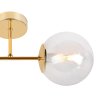 Złoty kinkiet ścienny SIENA, lampa loft z przezroczystym kloszem w kształcie kuli, glamour, do salonu, E14