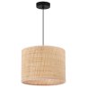 Lampa sufitowa wisząca RATTAN, beżowy rattanowy abażur 20cm, styl boho, do kuchni, jadalni, sypialni