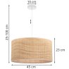 Lampa sufitowa wisząca RATTAN, duży abażur boho z rattanu, beżowy, do sypialni, salonu, kuchni, nad stół
