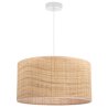 Lampa sufitowa wisząca RATTAN, biały okrągły abażur z rattanu, boho, nowoczesny, do sypialni i salonu
