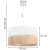 Lampa sufitowa wisząca RATTAN, okrągły podwójny abażur, rattanowy, biało-beżowy, do kuchni i salonu
