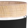 Lampa sufitowa wisząca RATTAN, podwójny abażur boho z rattanu, czarno-beżowy, okrągły, nad stół, E27