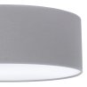 Lampa sufitowa szary plafon GAJA, duży abażur z bawełny, średnica 50cm, środek z białej plexi, 3xE27