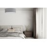 Lampa sufitowa szary plafon GAJA, duży abażur z bawełny, średnica 50cm, środek z białej plexi, 3xE27