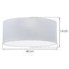 Lampa sufitowa plafon GAJA, jasnoszary okrągły abażur z bawełny, nowoczesny, na trzy żarówki, 40cm