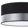 Lampa sufitowa plafon ELEGANCE, czarny abażur glamour ze srebrnymi akcentami chrom, gwint E27