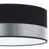 Lampa sufitowa plafon ELEGANCE, czarny abażur glamour ze srebrnymi akcentami chrom, gwint E27