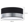 Lampa sufitowa plafon ELEGANCE, czarny abażur glamour ze srebrnymi akcentami chrom, gwint E27